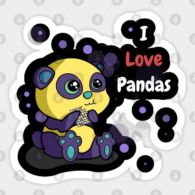 I Love Pandas | Python Dusk White Sticker by aRtVerse